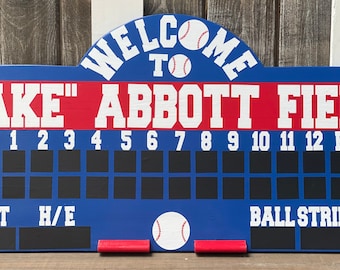 16”x32” | Medium Chalkboard Baseball Scoreboard with chalk tray