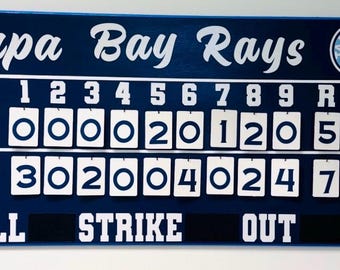 Tampa Bay Rays Flip Scoring Baseball Scoreboard