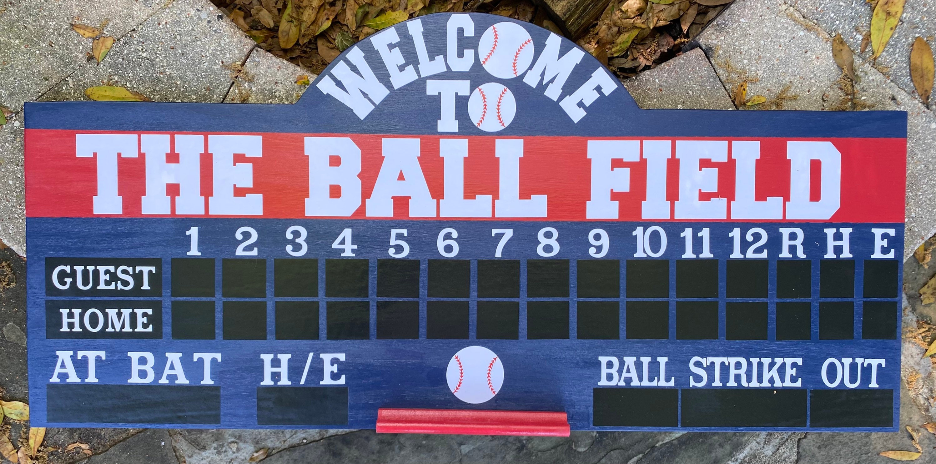 Large Chalkboard Baseball Scoreboard With Chalk Tray Etsy