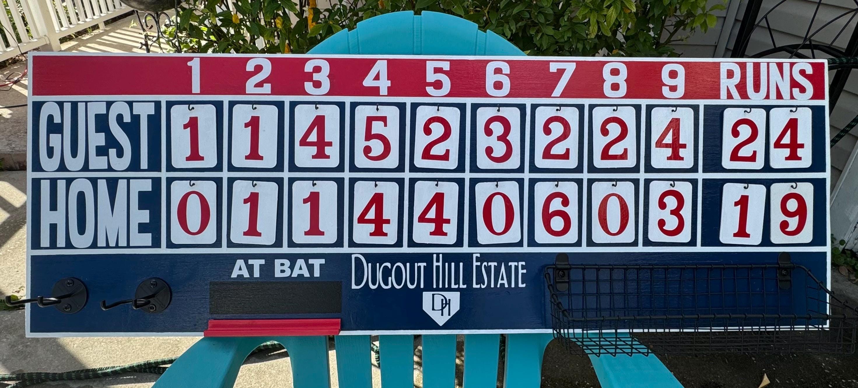 Real Wood Vintage Style Baseball Scoreboard With Removeable Numbers to ...
