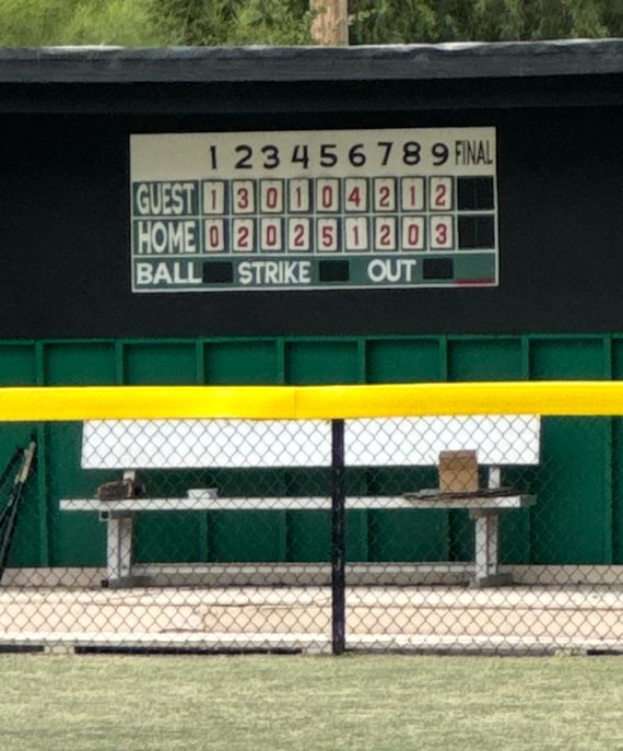 24” X 72” Real Wood Vintage Style Baseball Scoreboard With