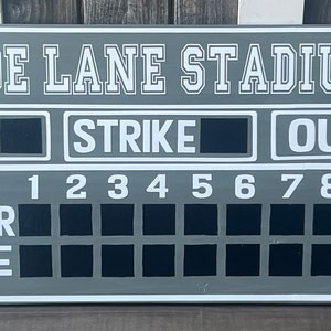 16”x32” | Medium Baseball Real Wood Hand Painted Personalized Baseball Scoreboard with Free Personalization-Large