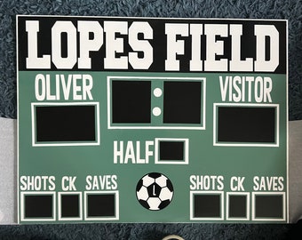 24”x32” | Med Soccer Real Wood Soccer Scoreboard Sign