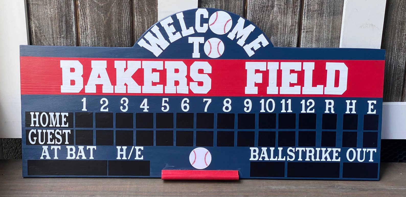 Large Chalkboard Baseball Scoreboard with chalk tray Etsy
