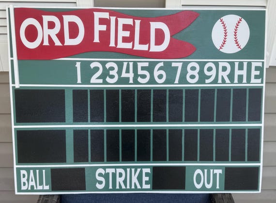 24”x32” | L Vintage Style Baseball Scoreboard - Etsy