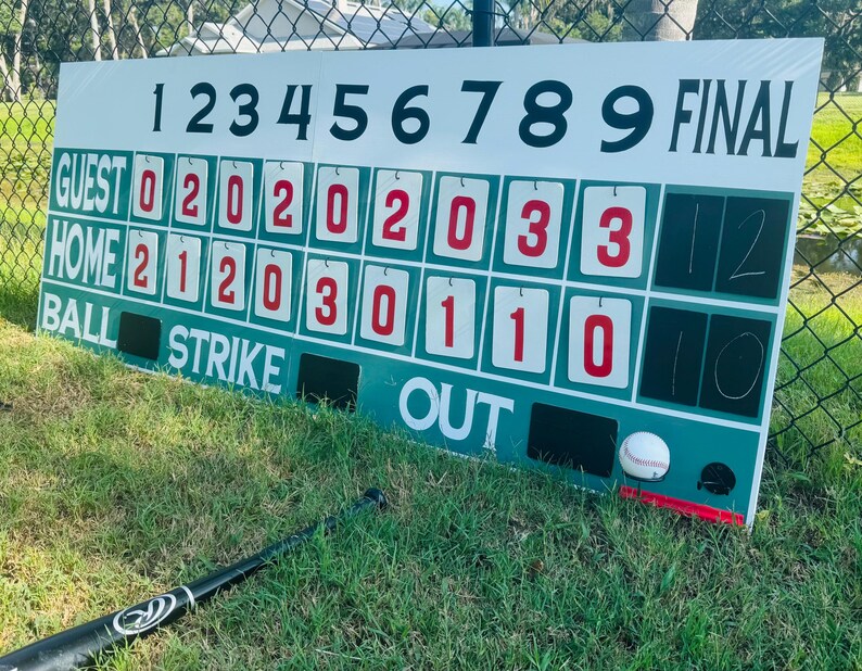 24” X 72” Real Wood Vintage Style Baseball Scoreboard With Removeable ...