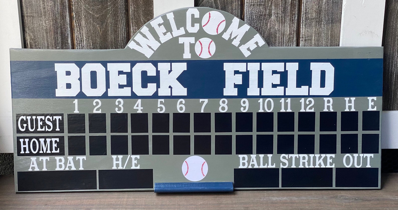 Large Chalkboard Baseball Scoreboard with chalk tray Etsy