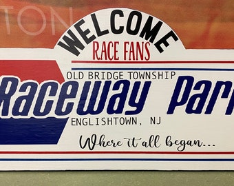 Raceway Park personalized sign 16”x 32”