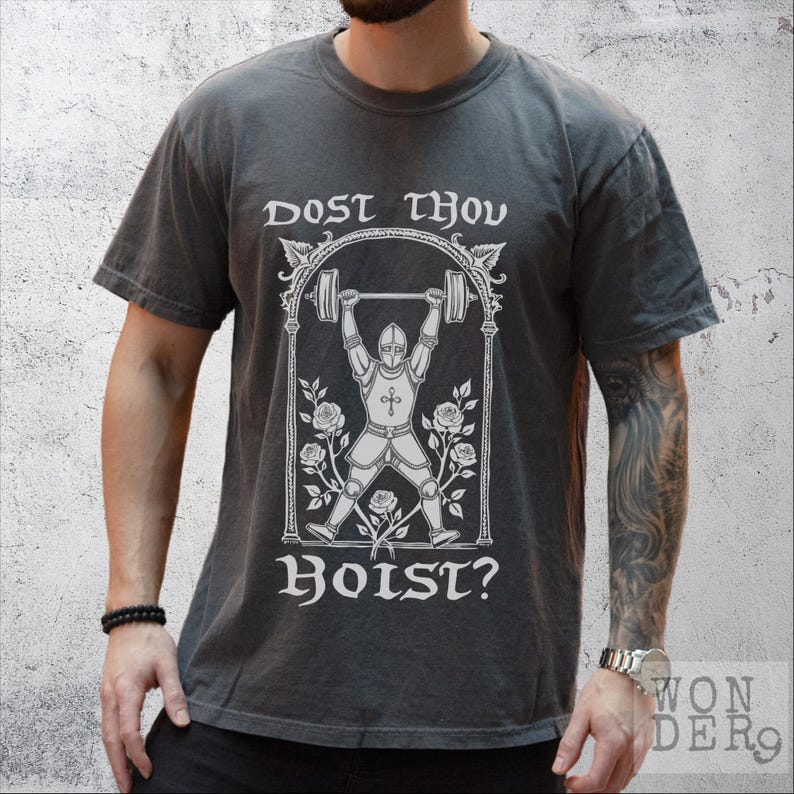 Camiseta Dost Thou Hoist Comfort Colors: Camiseta engraçada de levantamento de peso para academia Pepper