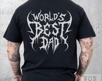 Der beste Vater der Welt Metalhead Shirt, Grunge Gothic Kleidung, Vatertag Shirts, Alt Herren T-Shirt, Metalcore Rock Musik Dad, Death Metal Vibes