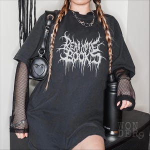 Read More Books, Gothic Death Metal Distressed Grunge Premium Quality Comfort Colors Tshirt