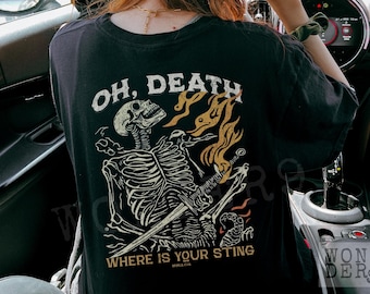 Camiseta de esqueleto grunge, camiseta cristiana gótica alternativa