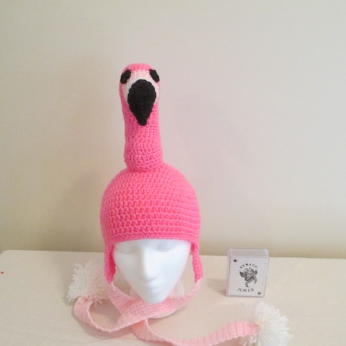 Baby Flamingo Crochet Hat Pink Flamingo Winter Hat Etsy