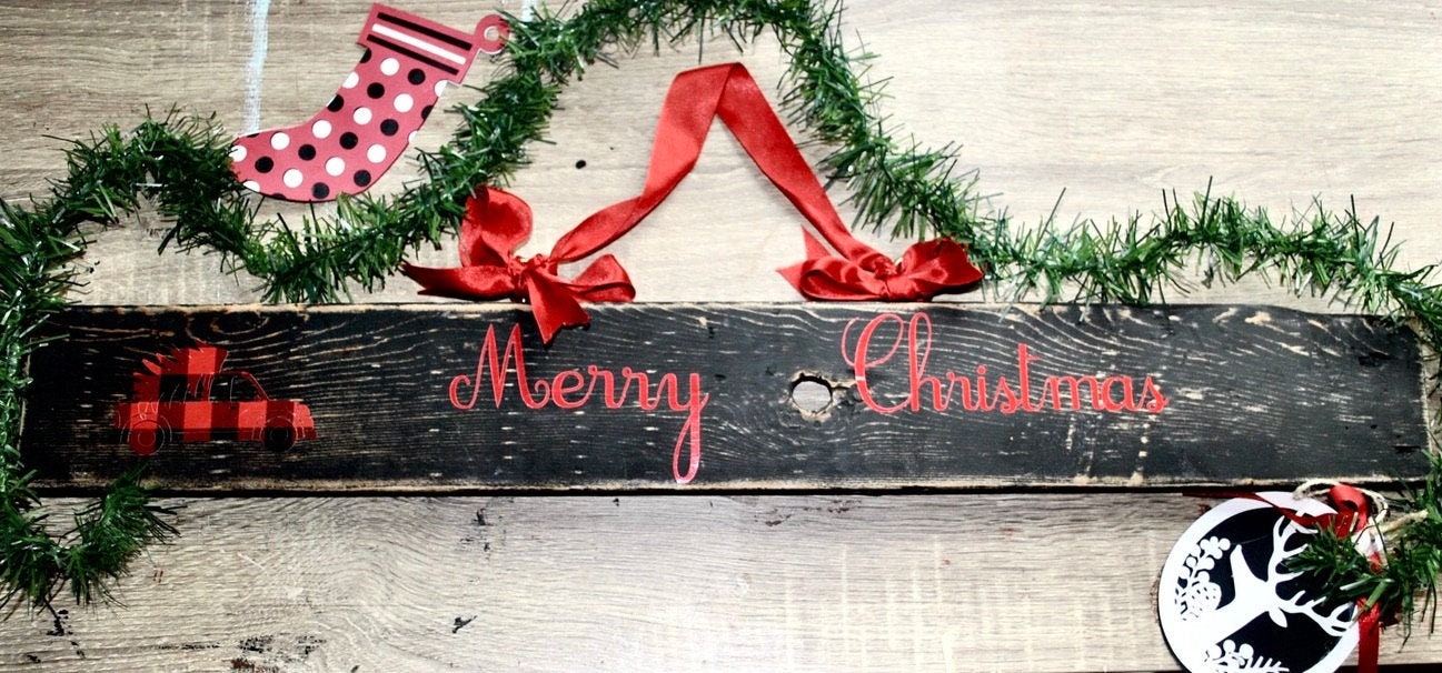 Merry Christmas Wall Hanging Decor Etsy