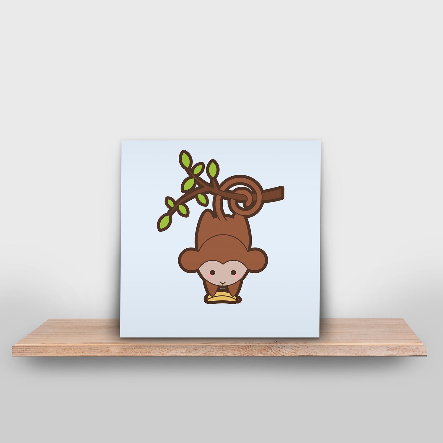 Baby Monkey Nursery Art Wall Art Baby Room Decor Etsy