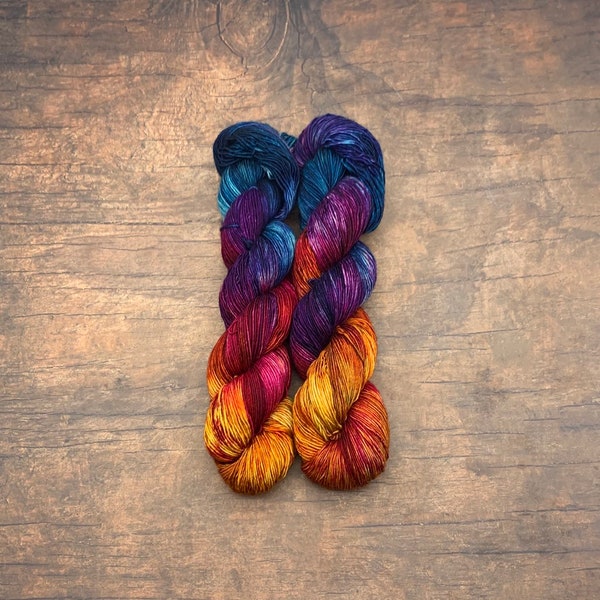 Sunset Storm- Hand Dyed Yarn