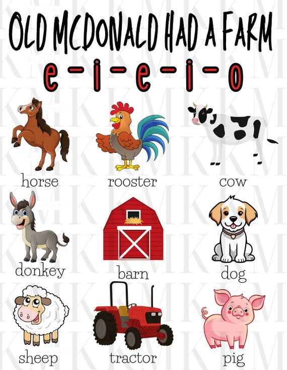 Old McDonald Had A Farm | PNG | Sublimation Design | DTF Design | Screen Print Design