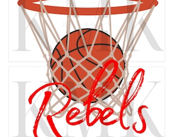 Rebels (Red) Basketball | PNG | Sublimation Design | DTF Design | Screen Print Design