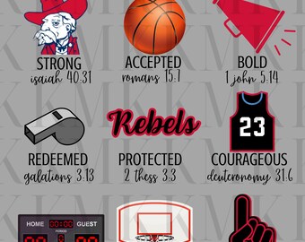 Rebels (red/black) Basketball God Says I Am | PNG | Sublimation Design | DTF Design