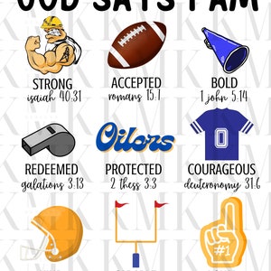 Oilers God Says I Am | PNG | Sublimation Design | DTF Design | Screen Print Design