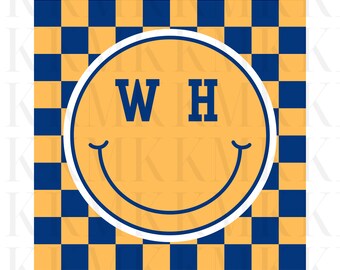 WH Oilers checkered smiley | PNG | Sublimation Design | DTF Design | Screen Print Design