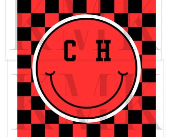 CH checkered smiley | PNG | Sublimation Design | DTF Design | Screen Print Design