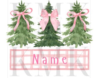 Christmas Tree Bow Name | PNG | Sublimation PNG | DTF Design