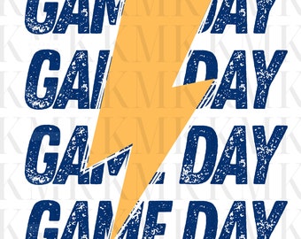 Game Day Blue and Gold | PNG | Sublimation Design