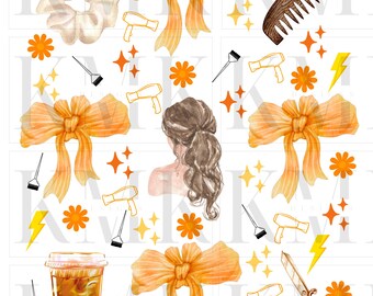 Fall Hair Dresser Collage | PNG | Sublimation Design