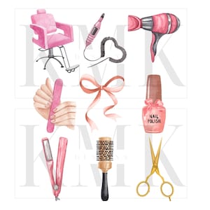Hair Dresser Nail Tech Collage | PNG | Sublimation Design