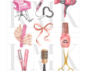 Hair Dresser Nail Tech Collage | PNG | Sublimation Design