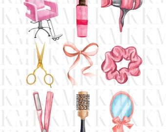 Hair Dresser Collage | PNG | Sublimation Design