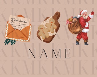 Letter, Cookies, Santa Name| PNG | Sublimation PNG