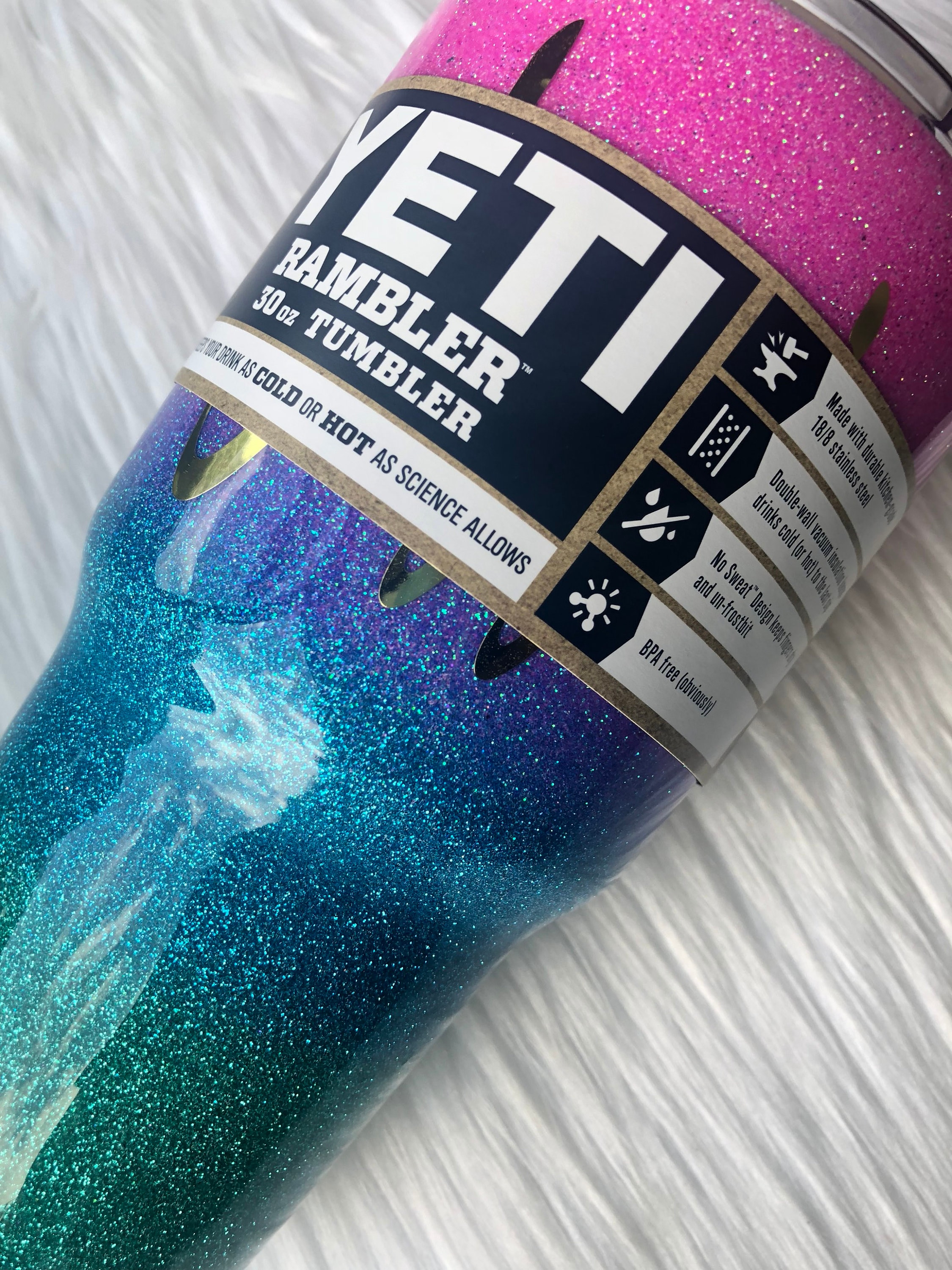Yeti glitter tumbler/glitter yeti cup/pink glitter yeti Etsy