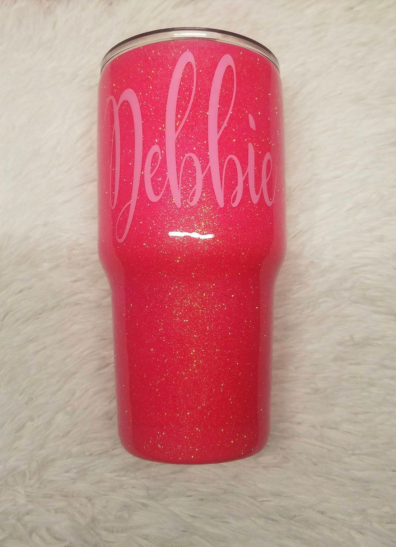 Hot Pink Glitter Tumbler/glitter Yeti/tumbler/glittered Yeti Etsy
