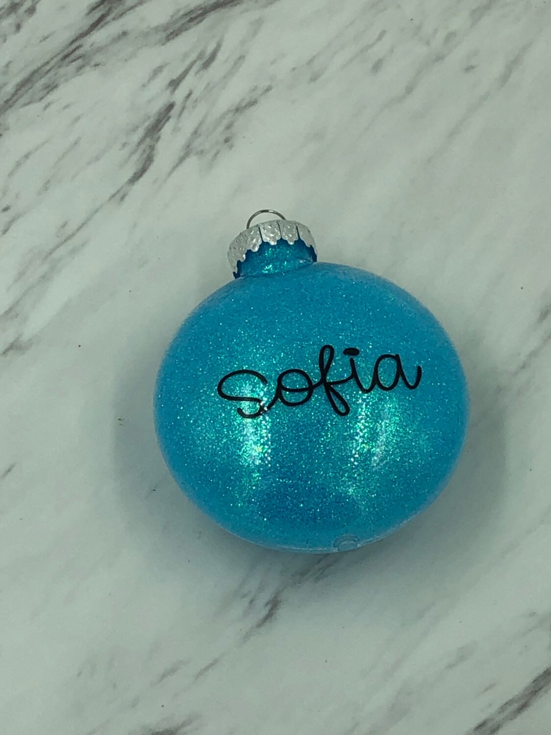 Glitter Christmas Ornament Name Glitter Christmas Ornaments Etsy