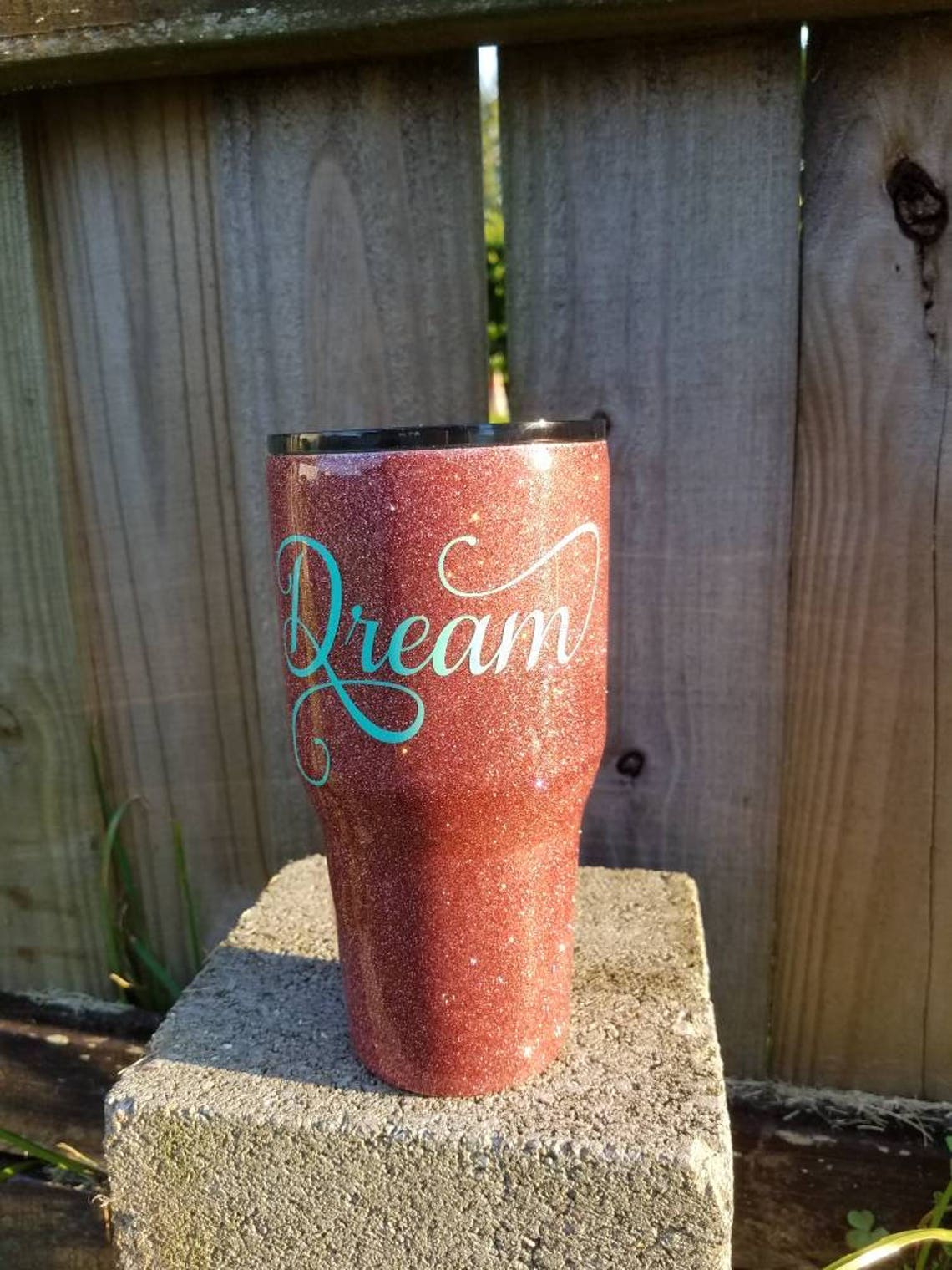 Yeti Glitter Rose Gold Tumbler/glitter Yeti Tumbler/dip Rose Etsy