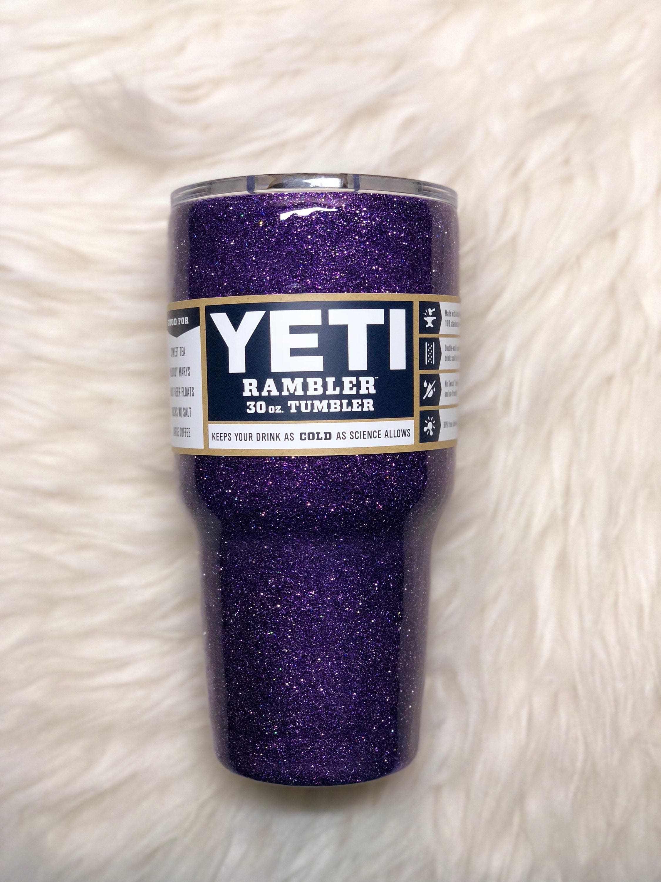 Yeti Glitter Tumbler, Glitter Purple Yeti Tumbler, Yeti Glitter,  Personalized Glitter Yeti, Dipped Yeti Cup, Customized Tumbler 30 oz.