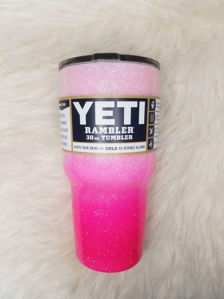 Yeti Pink Glitter Tumbler Personalized/pink Yeti Etsy