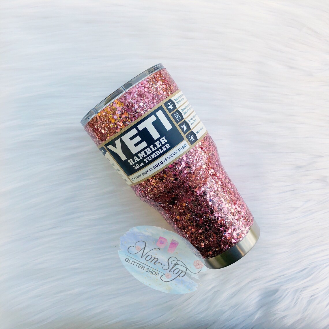 Rose Gold Glitter Yeti/glitter Cup/glitter Yeti/glitter Etsy
