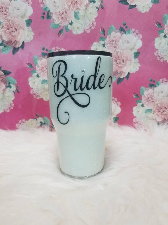 white glitter yeti cup