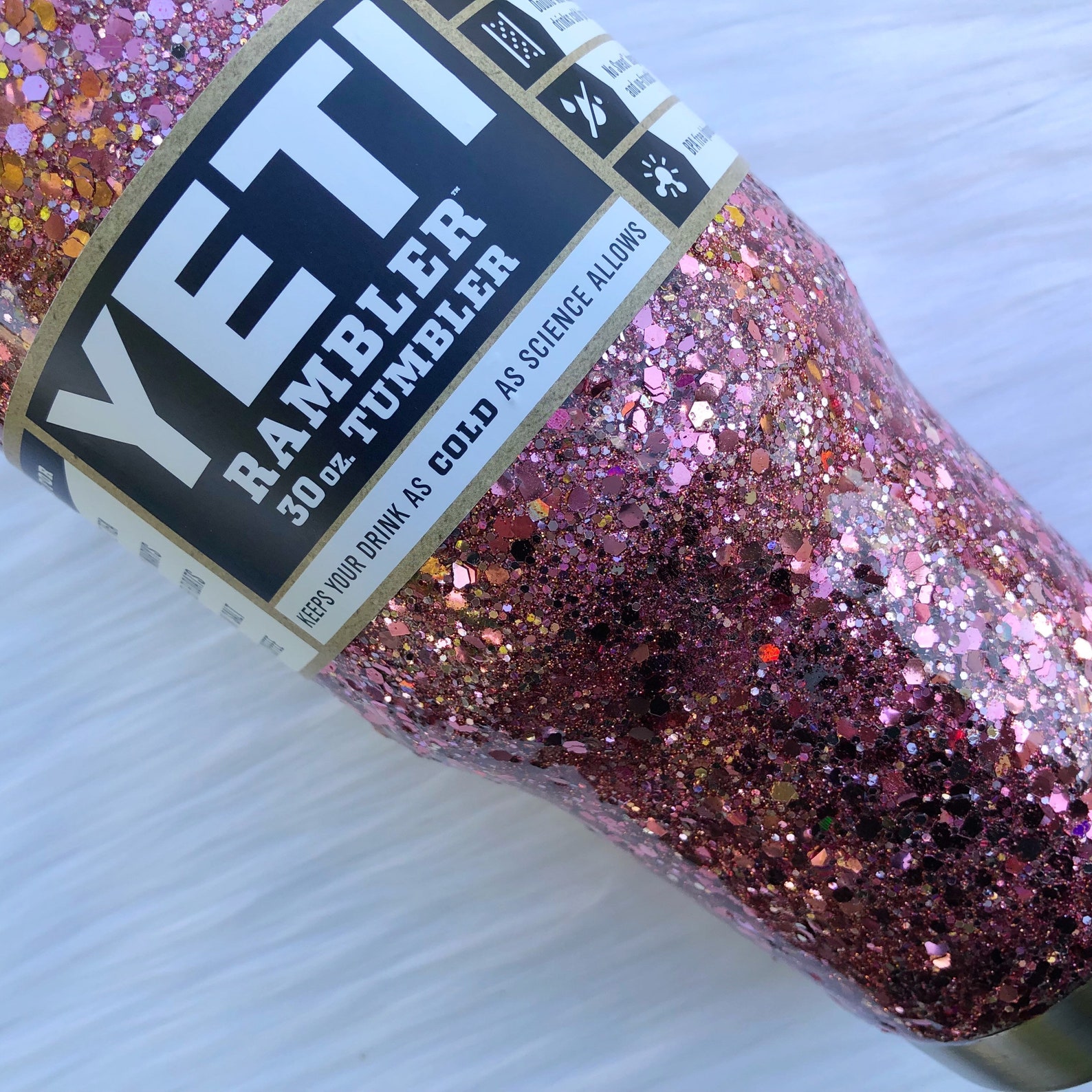 Rose Gold Glitter Yeti/glitter Cup/glitter Yeti/glitter Etsy