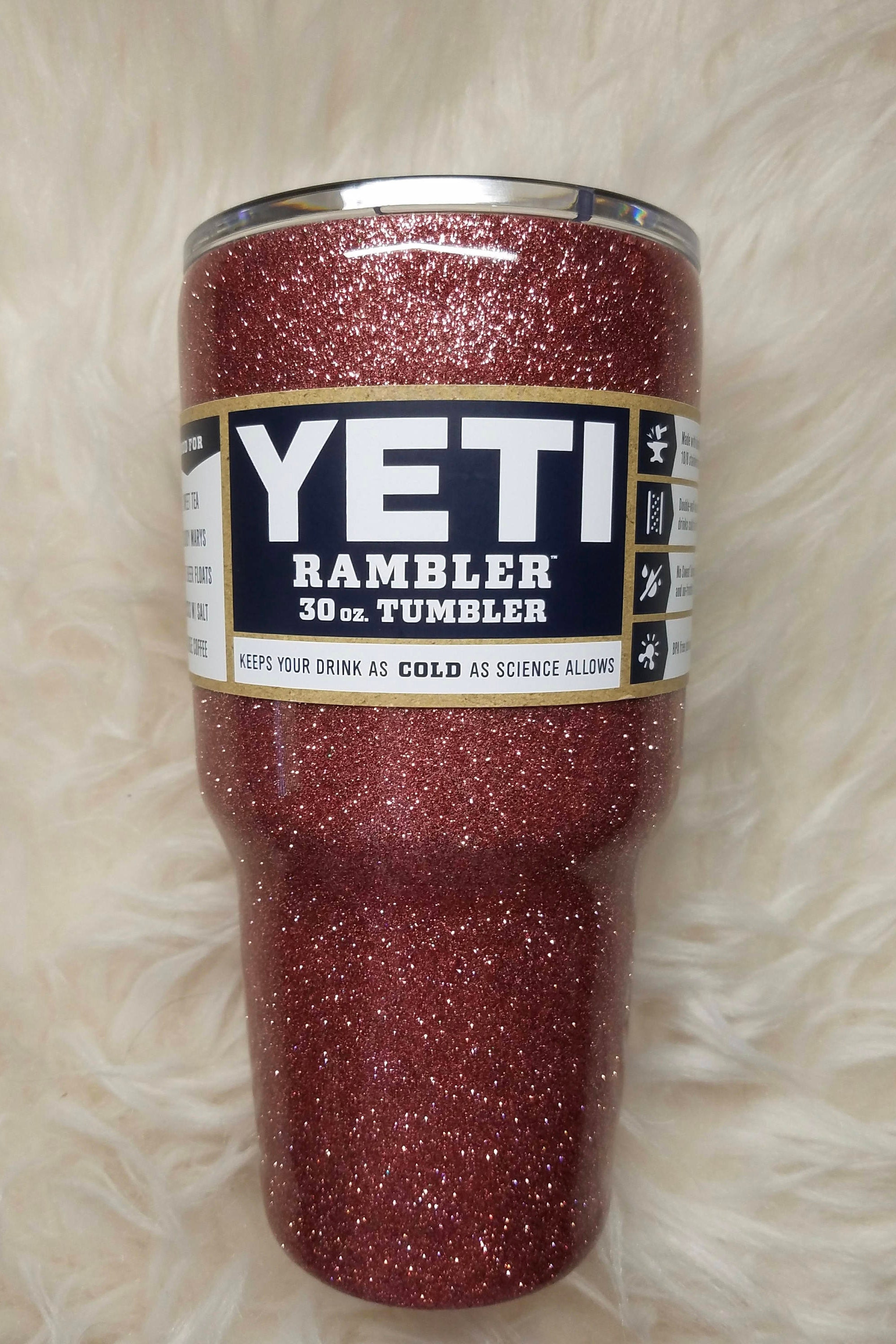 Yeti Rose Gold Glitter Tumbler/glitter Yeti/gold Glittered Etsy