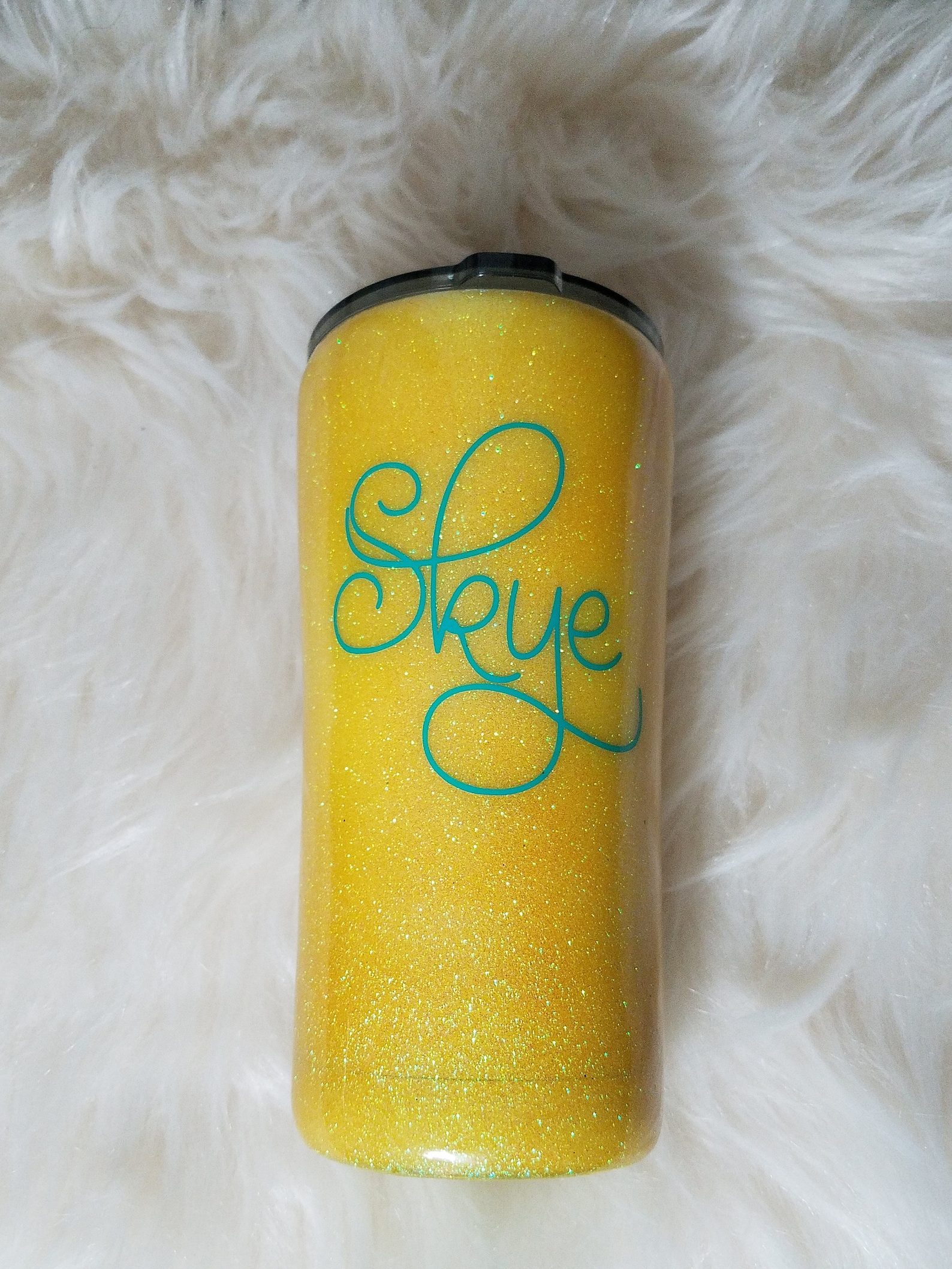 Yeti Yellow Glitter Tumbler/yeti Dip Glitter Cup/glittered Etsy