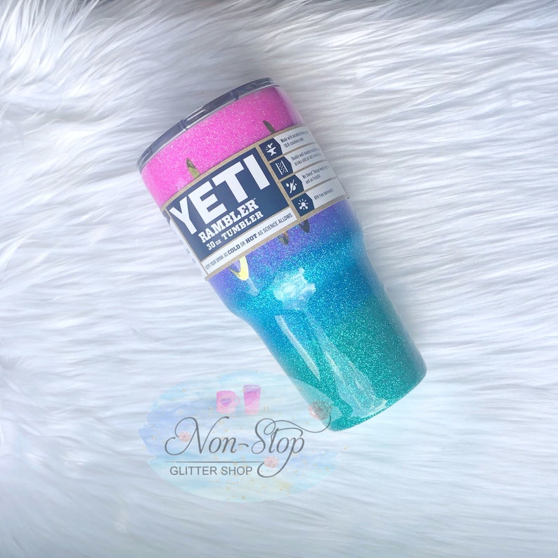 Yeti glitter tumbler/glitter yeti cup/pink glitter yeti Etsy