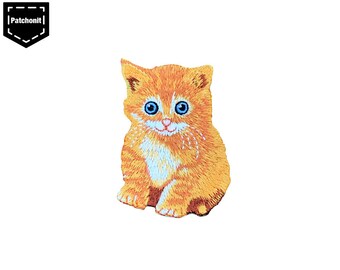 Cat Iron on Patch Cute Cat Patch Small Cat Embroidered Patch Kitten Patch Kitten Iron on Patch Small Cute Patch Cute Iron on Patch for Hat