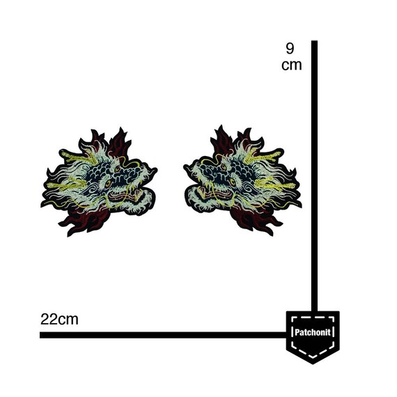 MASSIVE Coiled Chinese Dragon Iron-on Embroidered Dragon Patch