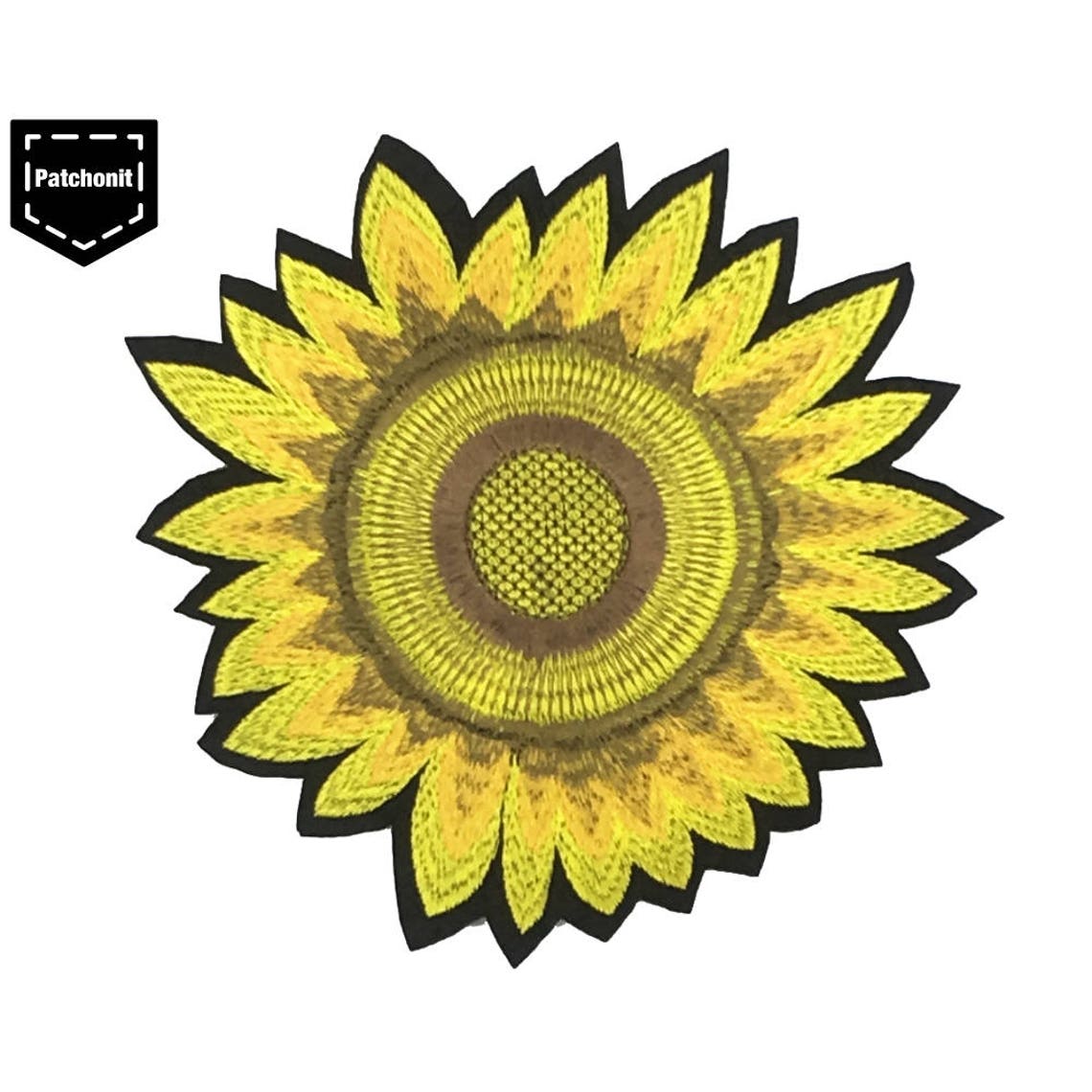 Large Sunflower Patch Sunflower Iron on Patch Sunflower Back Etsy