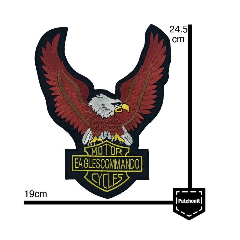 Large Eagle Iron on Patch Large Eagle Patch Large Eagle Back Patch for Jacket Large Eagle Biker Patch Large Eagle Motorcycle Patch for Men