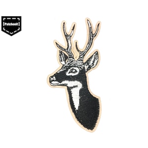 Deer Iron on Patch Deer Embroidered Patch Deer Patch Cool Iron on Patch Small Back Patch Aesthetic Patch Punk Back Patch Metal